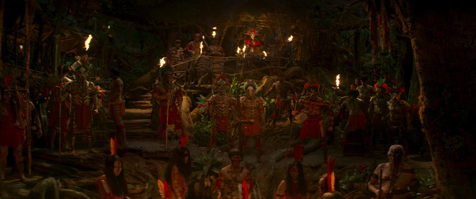 A still from Jungle Cruise of the Pika Michuna tribe<span class="copyright">© 2021 Disney Enterprises, Inc. All Rights Reserved</span>