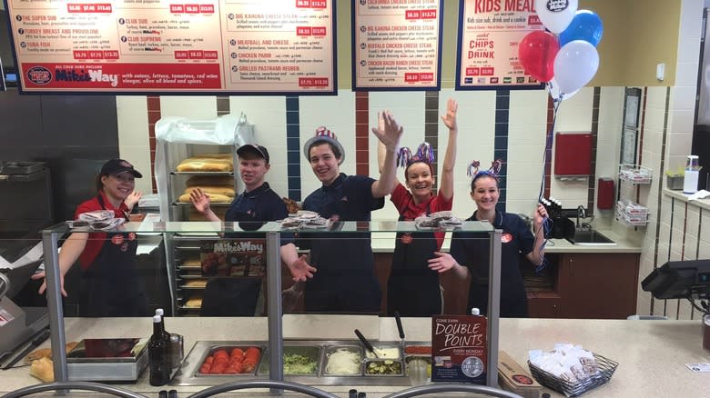 Jersey Mike's workers celebrating