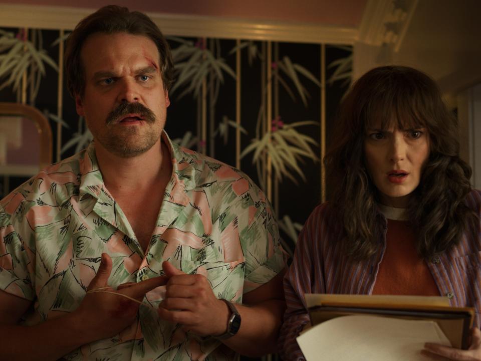 David Harbour and Winona Ryder in "Stranger Things" season 3