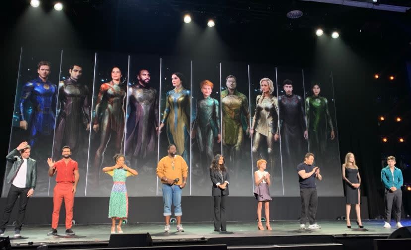 The Eternals cast at D23 Expo (Credit: Disney)