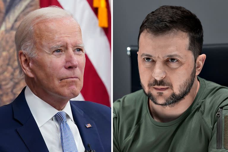 Joe Biden y Volodimir Zelensky