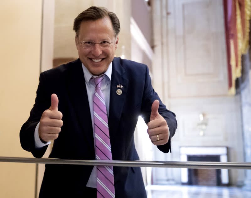 Virginia Rep. Dave Brat, a member of the House Freedom Caucus, before the vote on the House farm bill, which failed to pass, at the Capitol on May 18, 2018. (Photo: J. Scott Applewhite/AP)