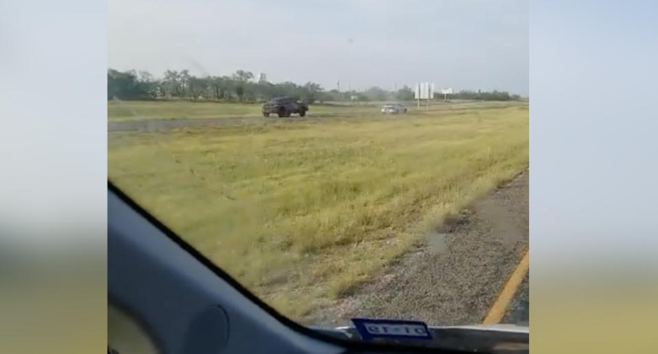 Mr Prado spots the woman driving the wrong way on Highway 183. Source: Thomas Prado/ Facebook