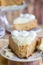 <p>We don't know what we love more about this unique cheesecake-the white chocolate ganache topping or the spicy gingersnap crust!</p><p><strong>Get the recipe at <a href="http://thegoldlininggirl.com/2016/09/white-chocolate-pumpkin-cheesecake-with-gingersnap-crust/" rel="nofollow noopener" target="_blank" data-ylk="slk:The Gold Lining Girl;elm:context_link;itc:0;sec:content-canvas" class="link ">The Gold Lining Girl</a>. </strong><br></p>