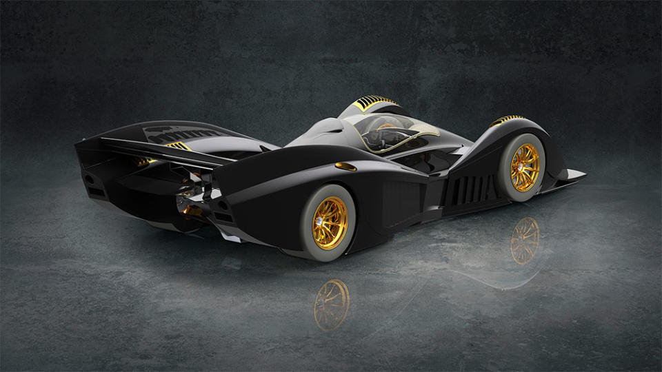 A rear 3/4 view of the Rodin Cars FZero