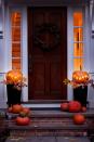 <p>This warm and elegant design is great for welcoming guests inside this season. And if you're lucky, these pumpkins can last and fit in with the season well into November.</p><p><em><strong>Get the tutorial and stencil at <a href="http://www.goodhousekeeping.com/holidays/halloween-ideas/a24856/pumpkin-lanterns/" rel="nofollow noopener" target="_blank" data-ylk="slk:Good Housekeeping;elm:context_link;itc:0;sec:content-canvas" class="link ">Good Housekeeping</a>.</strong></em></p>