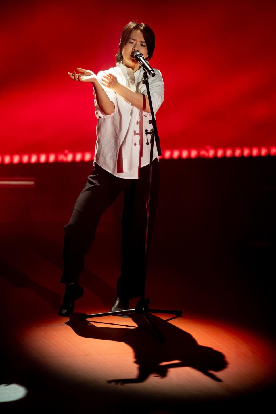 Mitski performs at the Ryman Auditorium in Nashville, Tenn., Wednesday, April 10, 2024.
