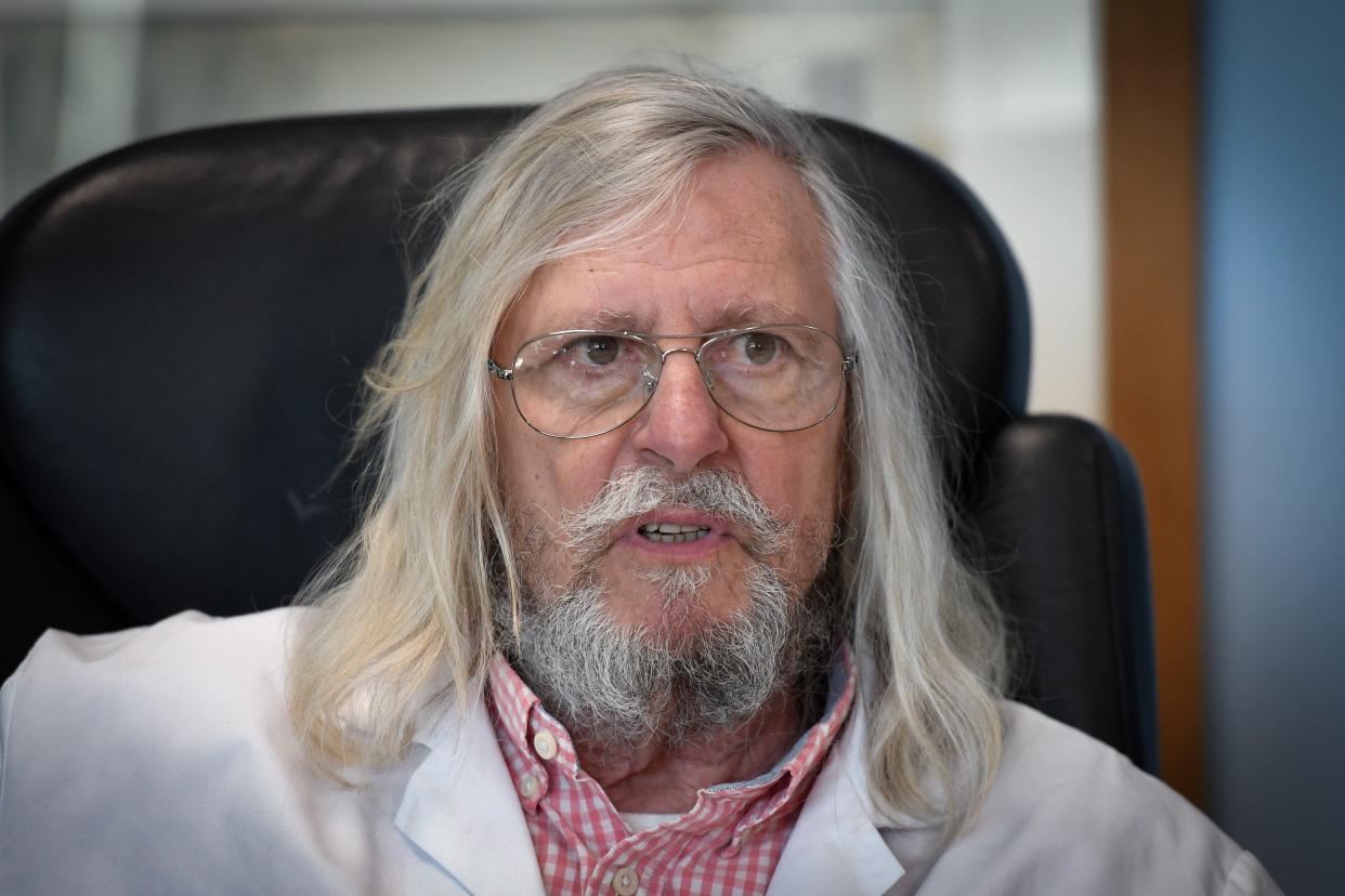 Didier Raoult, a specialist in infectious diseases and the director of IHU M&eacute;diterran&eacute;e Infection Institute, in his office in Marseille, France, on February 26. (Photo: GERARD JULIEN via Getty Images)