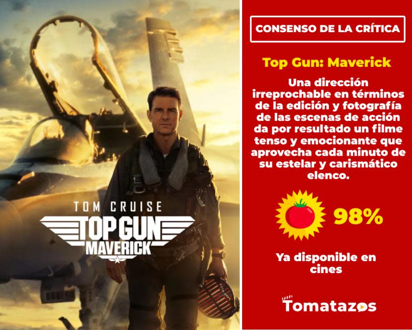 Consenso de la crítica de Top Gun: Maverick. (Crédito: Tomatazos)