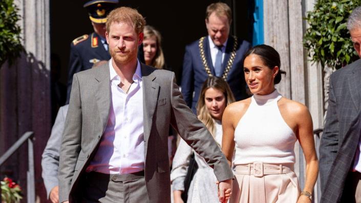 Larcombe went on to describe how Harry's malleable nature is once again display in his relationship with his wife Meghan Markle, <span class="copyright">Photo by Joshua Sammer/Getty Images for Invictus Games Dusseldorf 2023</span>