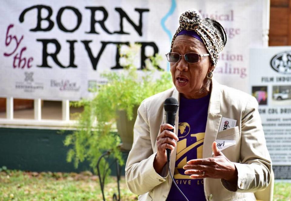 Barbara Washington speaks about her experience living in the fenceline community of Convent, Louisiana, Tuesday, March 14, 2023.