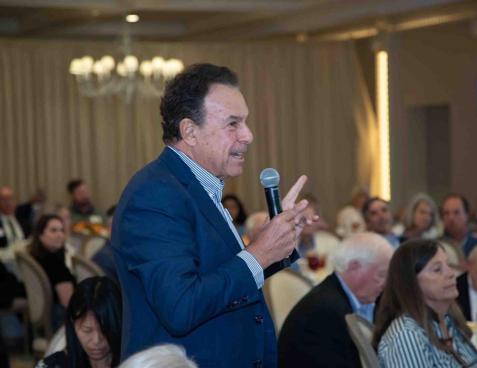 Jeff Greene makes remarks during the Palm Beach Civic AssociationÕs Signature Speaker Series Luncheon at The Beach Club, January 23, 2023.