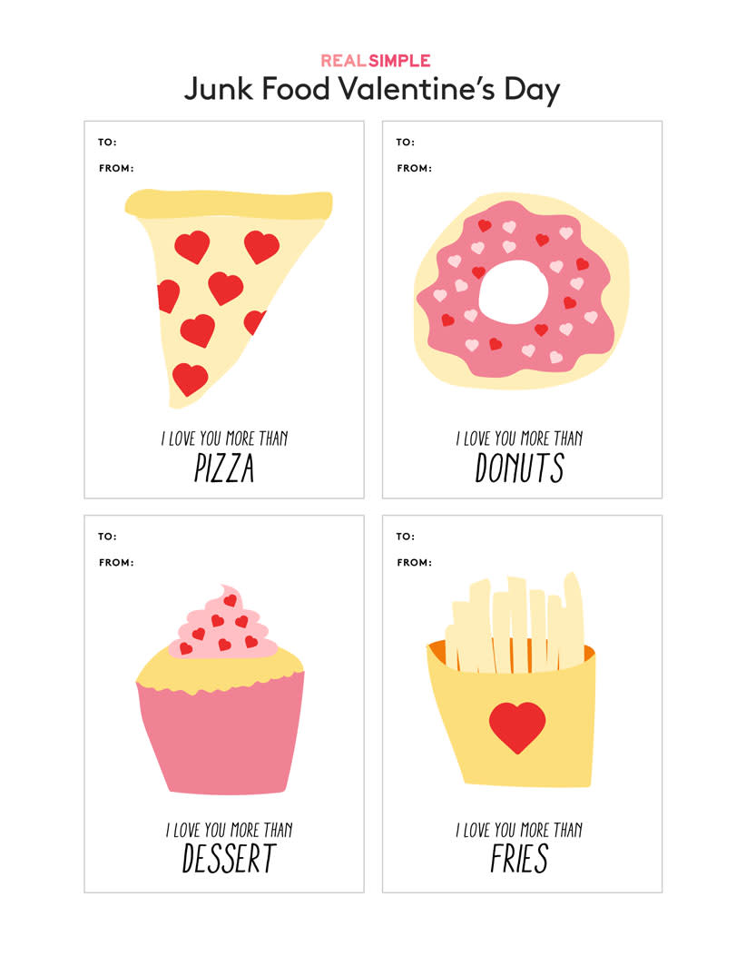 Junk Food Valentine's Day Cards