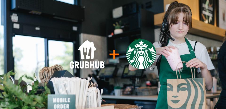 Starbucks and delivery service GrubHub announced a partnership Thursday that will make Starbucks products available on the delivery platform in the United States.