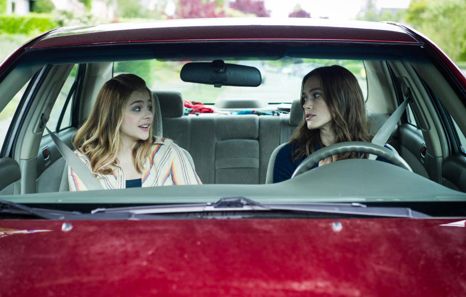 This photo provided by the Sundance Institute shows Chloe Grace Moretz, left, and Keira Knightley in a scene from the film, "Laggies," directed by Lynn Shelton. The film will have its premiere at the 2014 Sundance Film Festival. The festival runs Jan. 16 - 26, 2014, in Park City, Utah. (AP Photo/Sundance Institute, Barbara Kinney, file)