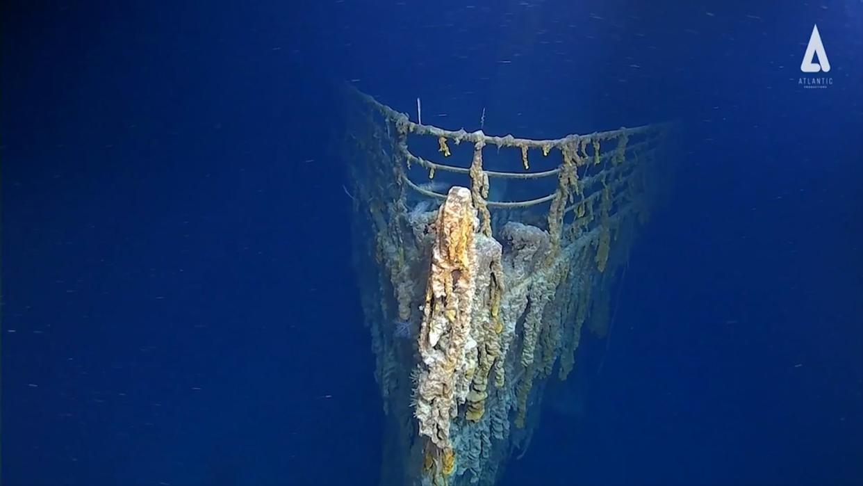 Bakterien, die sich durch die Schiffshülle fressen, Rost und Ozeanströmungen setzen dem Wrack der «Titanic» stark zu. Foto: Atlantic Productions