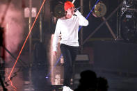 <p>Justin Bieber performed his hits during the Triller Fight Club Night at Mercedes Benz Stadium in Atlanta.</p>