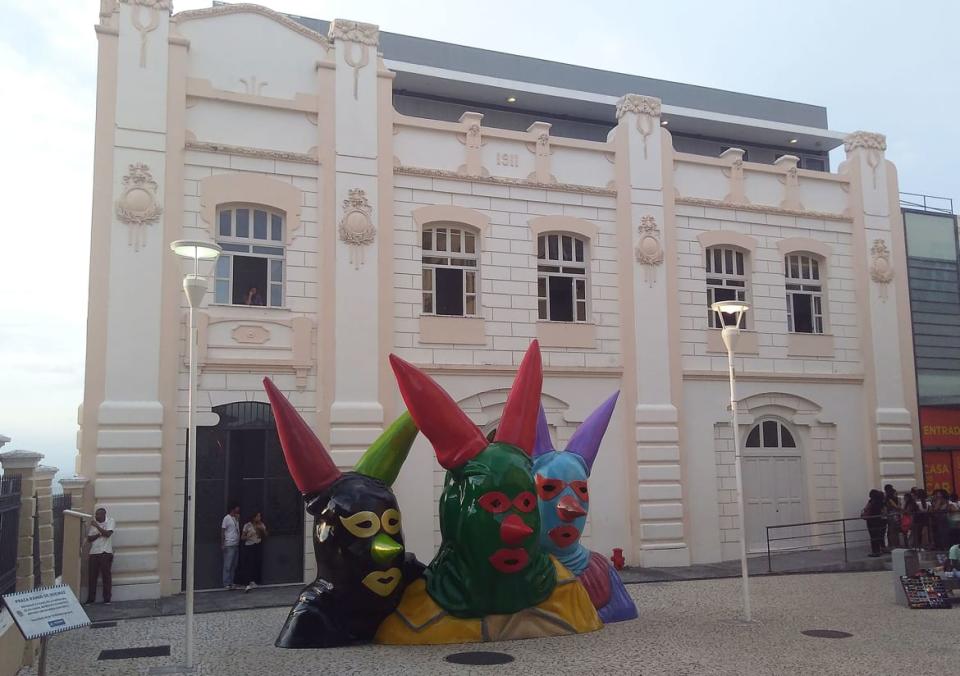 The facade of Casa do Carnaval da Bahia in Salvador, Brazil