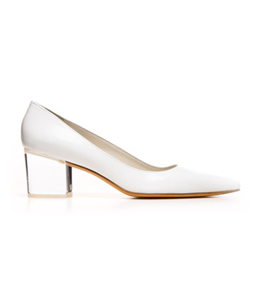 Stuart Weitzman The Glassy Pump in Bianco Mirror