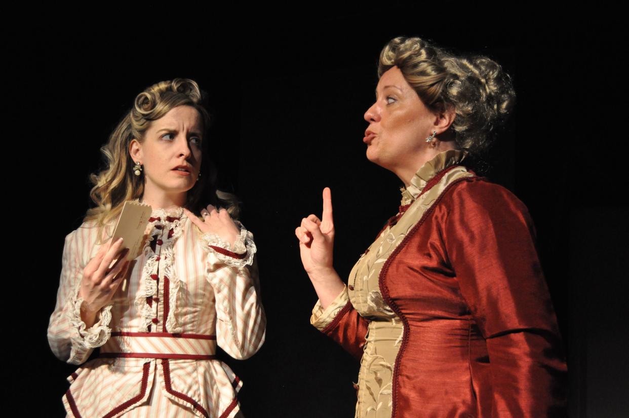 Theresa Egan, left, appears as Anne, and Jeanine Went as Charlotte in a scene from Greater Worcester Opera's 2020 production of Stephen Sondheim's "A Little Night Music," which was scuttled mid-run because of the COVID-19 pandemic.