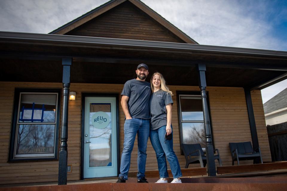 Hello Brew Co. owners Christine Luckasen and Ryan Maliski pose for a portrait at 405 Linden Street in Fort Collins on Jan. 29.