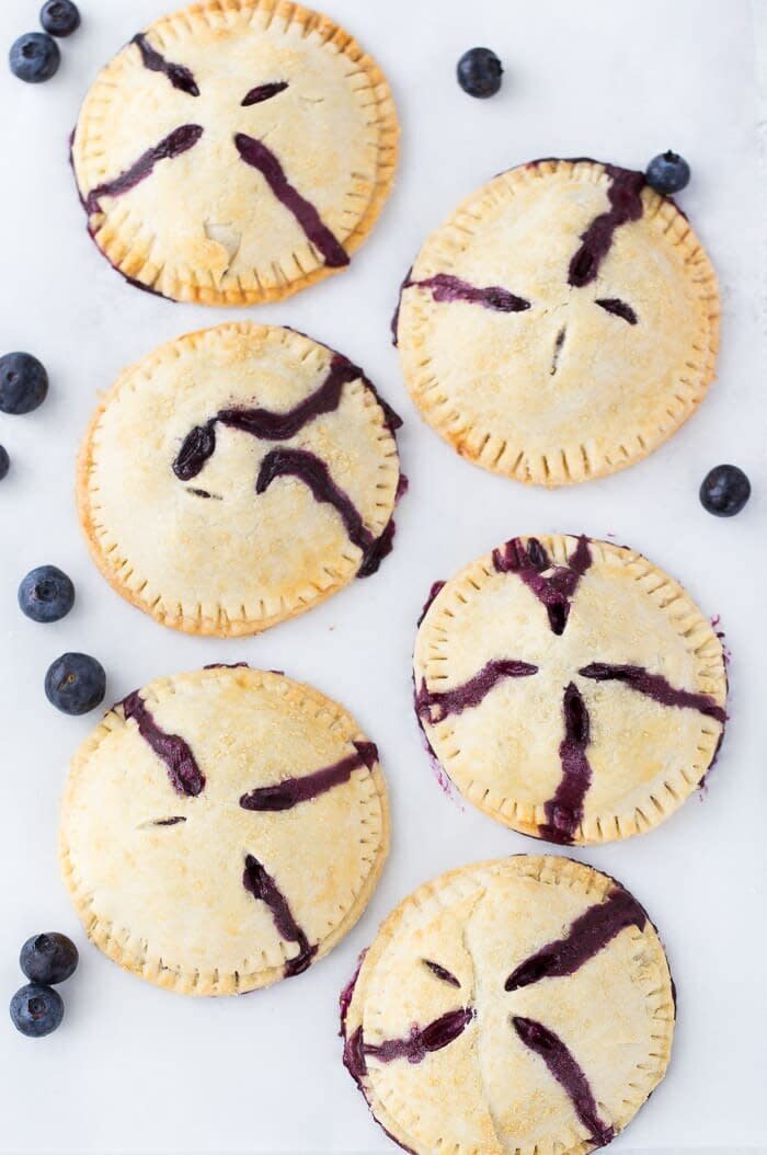 <a href="https://aclassictwist.com/blueberry-hand-pies/" target="_blank" rel="noopener noreferrer"><strong>Blueberry Hand Pies from A Classic Twist</strong></a>