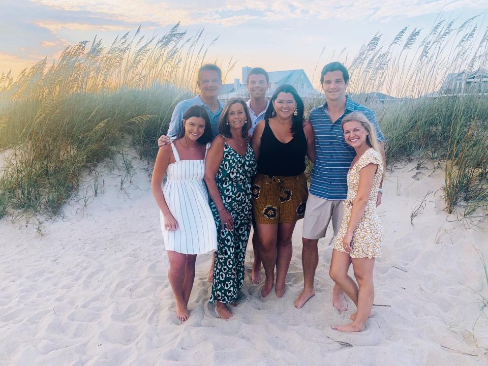 Chandler Watson with his dad, brother, sisters, and mom.