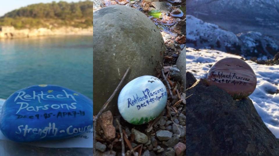 <span class="caption">People across the globe have gotten involved in the Memory Stones Project.</span> <span class="attribution"><span class="source">(Angel Rehtaeh Parsons)</span>, <span class="license">Author provided</span></span>