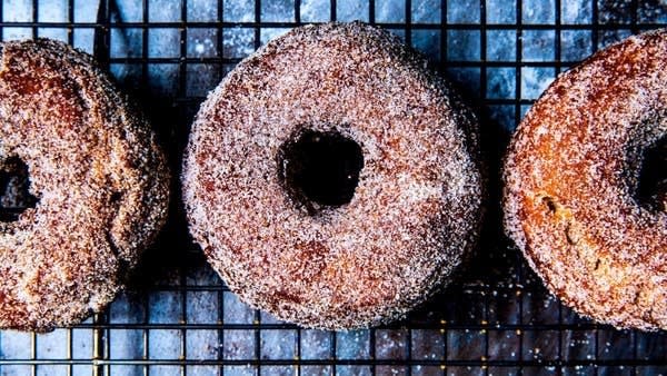 Apple Cider Donuts on a rack