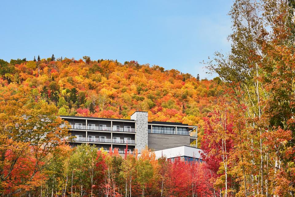 Exterior of Club Med Quebec Charlevoix in the fall