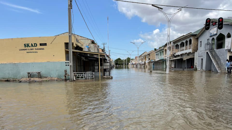 A flooded street in Maiduguri on September 10, 2024 - Ahmed Kingimi/Reuters