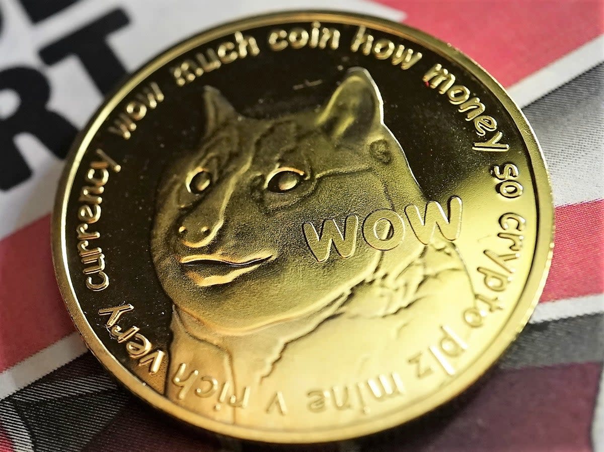 Dogecoin is trading at yearly lows in June 2022 after its price crashed by more than 90 per cent from its peak (Getty Images)