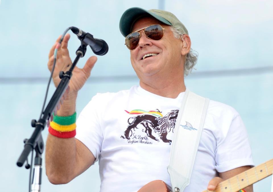 Jimmy Buffett, performing in Tennessee in 2009, was friends with Harrison Ford, who paid tribute to him at an event held April 12 at the Hollywood Bowl. Getty Images