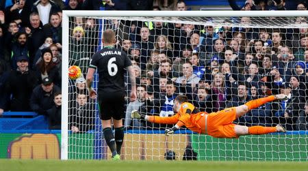 Football Soccer - Chelsea v Stoke City - Barclays Premier League - Stamford Bridge - 5/3/16 Chelsea's Bertrand Traore (Not pictured) scores their first goal Reuters / Stefan Wermuth Livepic