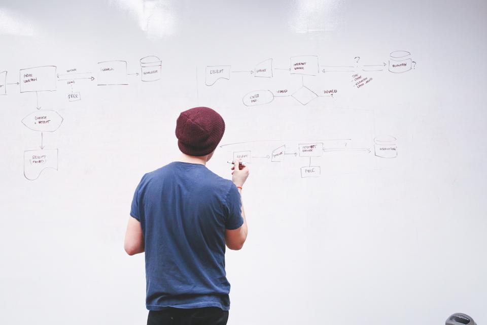 Man with whiteboard