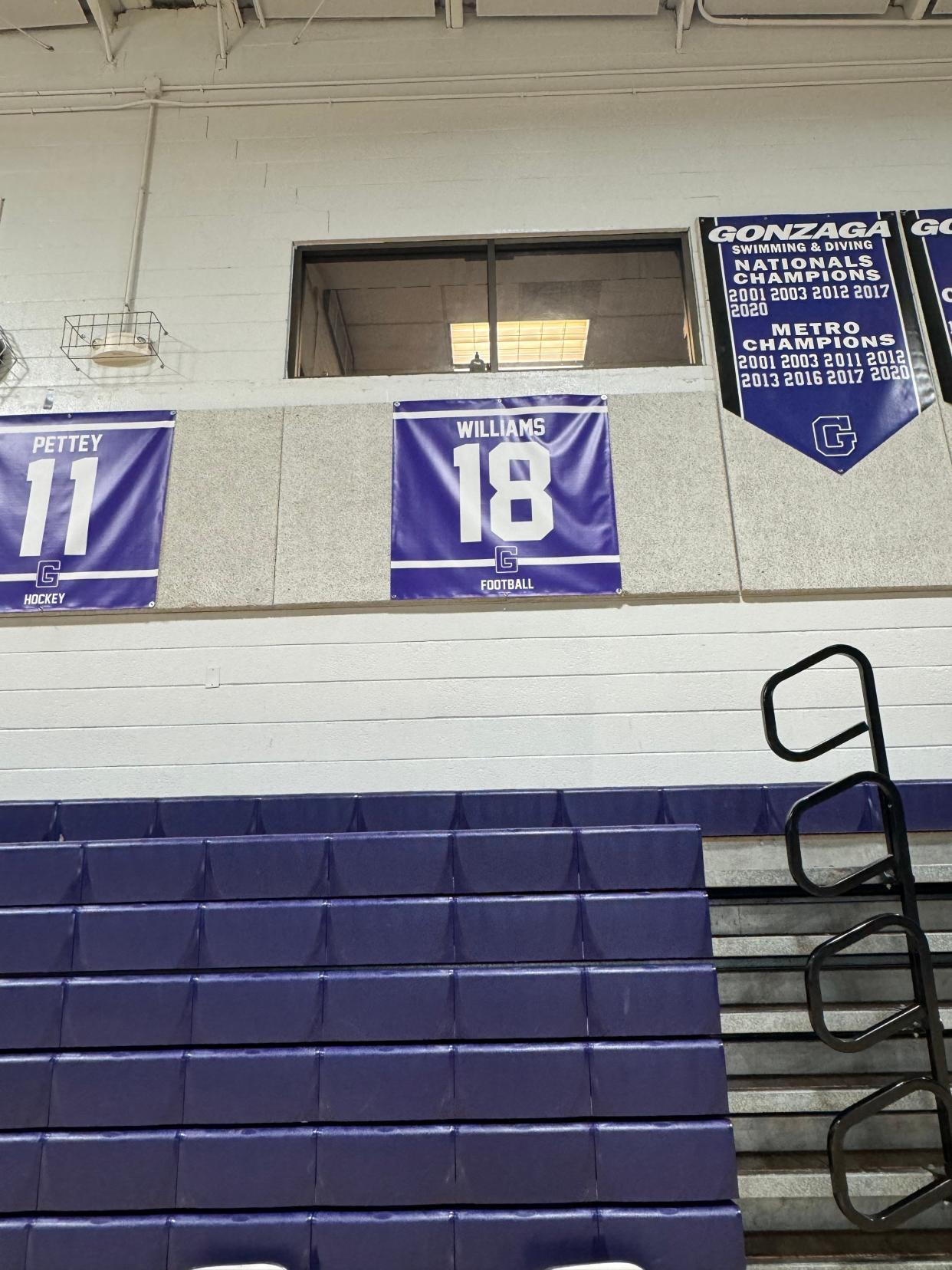 Caleb Williams' No. 18 was retired by Gonzaga in May 2023.