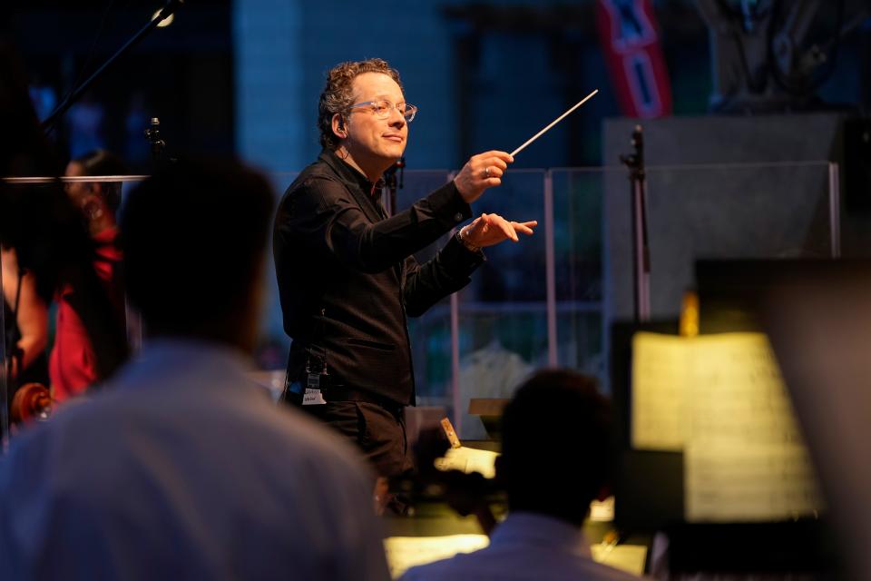 Conductor Christopher Walden leads the Columbus Symphony in a performance with Christopher Cross during his 40th Anniversary Tour.