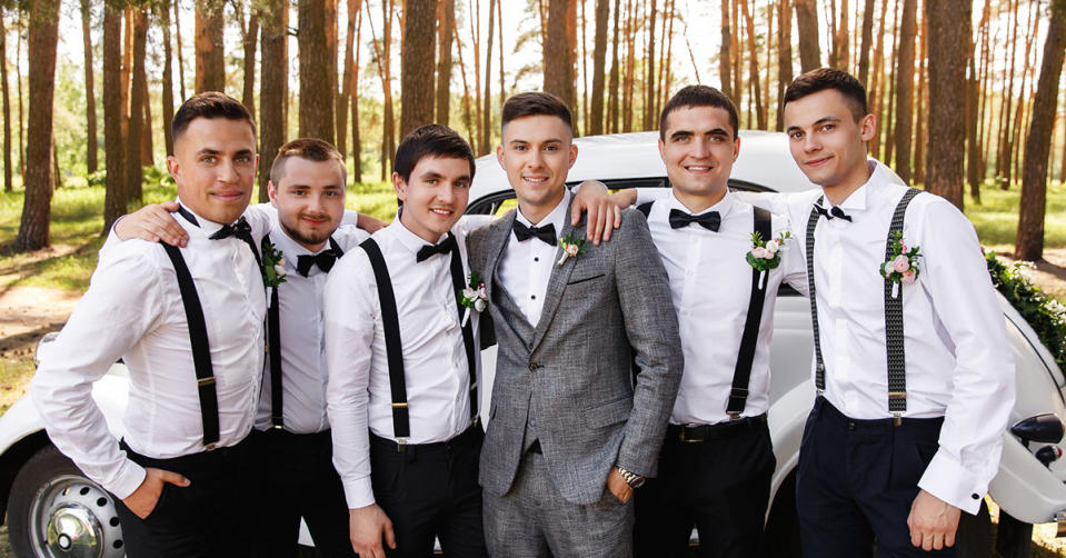 A groom with his groomsmen