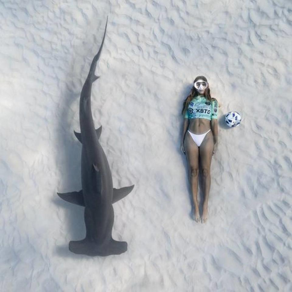 Inetr Miami promoted its eco-friendly One Planet jersey with a photo alongside a giant hammerhead shark. The club is also teaming with the University of Miami Rosenstiel School of Marine, Atmospheric, and Earth Science to raise awareness about the importance of sharks to the ocean ecosystem and participate in shark conservation.