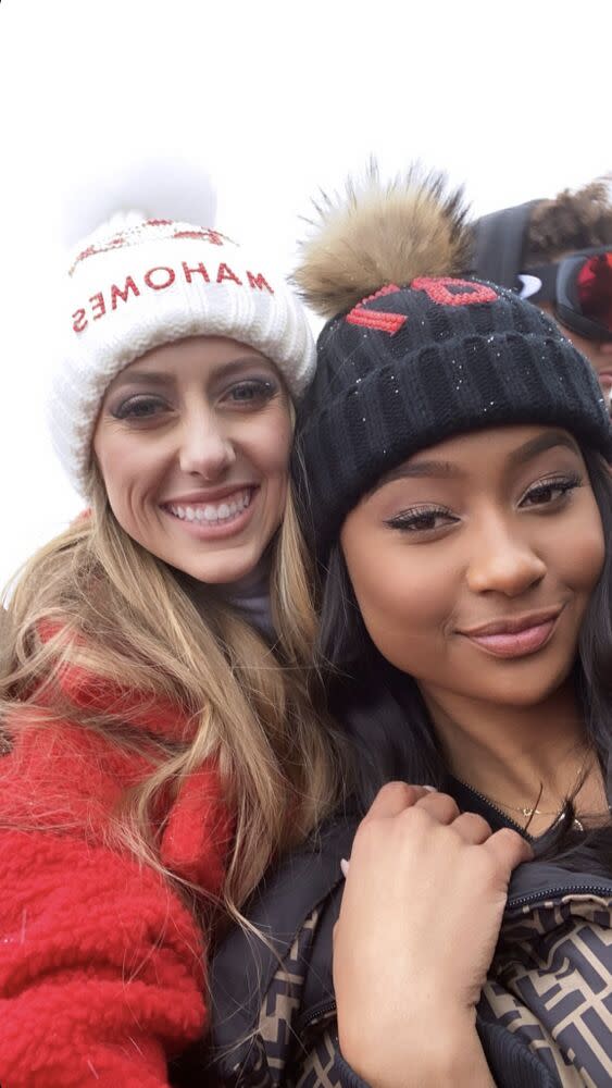 Patrick Mahomes joined on victory bus by girlfriend Brittany