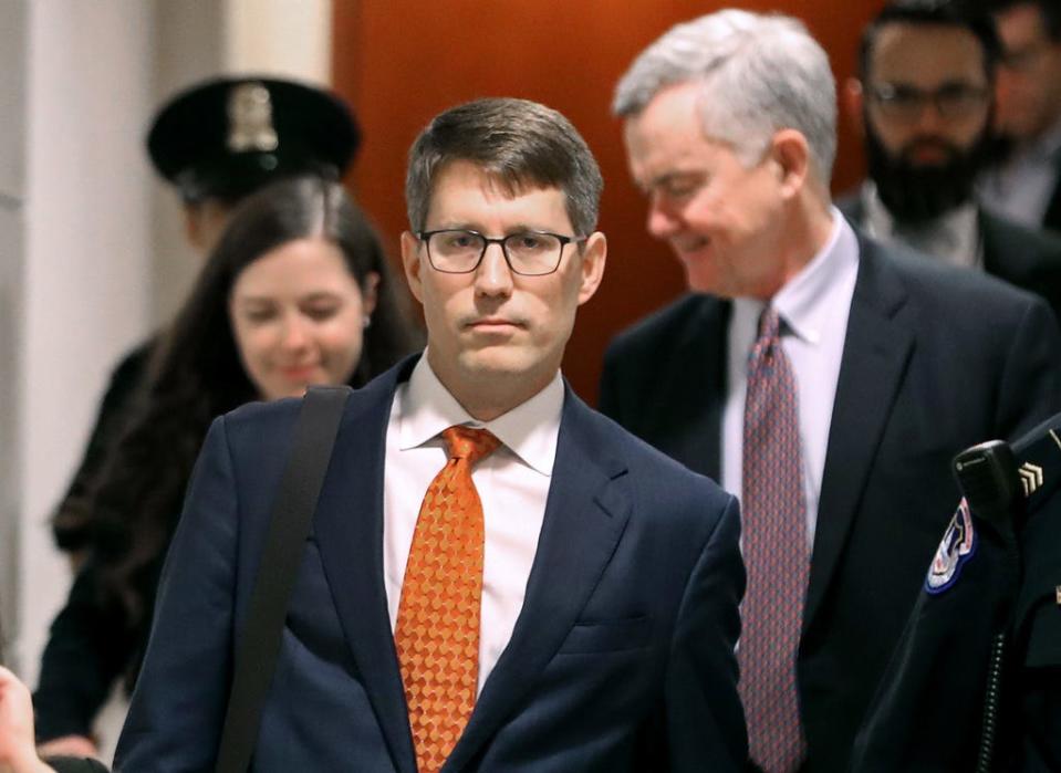 Christopher Anderson, career Foreign Service officer and former adviser to Kurt Volker, the US special envoy to Ukraine, arrives on Capitol Hill to attend a closed-door deposition, on October 30, 2019 in Washington, DC.