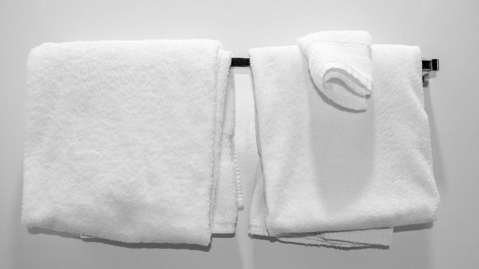 towels in a motel room