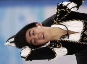 Michael Christian Martinez of the Philippines competes in the men's short program figure skating competition at the Iceberg Skating Palace during the 2014 Winter Olympics, Thursday, Feb. 13, 2014, in Sochi, Russia. (AP Photo/Bernat Armangue)