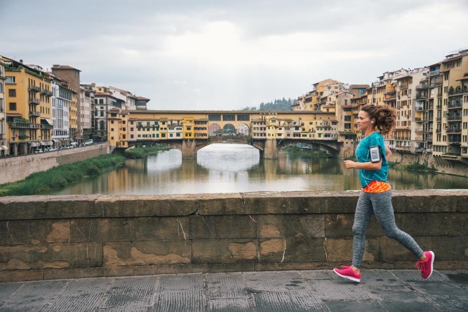 woman running in florence italy