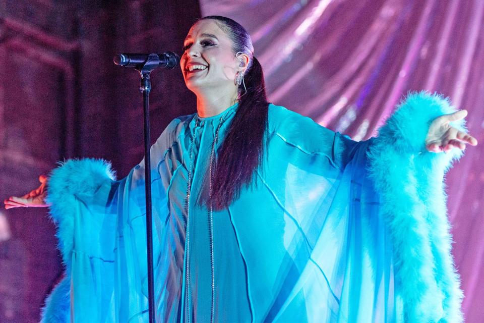 GLASGOW, SCOTLAND - JUNE 20: Jessie Ware performs on stage at O2 Academy Glasgow on June 20, 2022 in Glasgow, Scotland. (Photo by Roberto Ricciuti/Redferns)