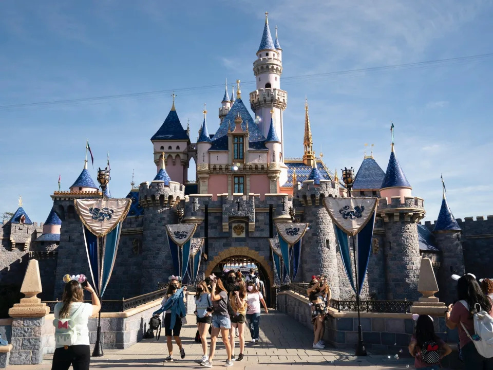 Sleeping Beauty castle at Disneyland on April 30, 2021.