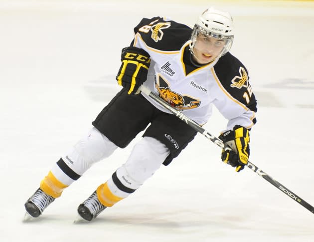 Carl-Antoine Delisle scored a hat-trick and added an assist in Victoriaville's 4-3 win over the Val-d'Or Foreurs on Saturday. [CP - Remi Senechal]