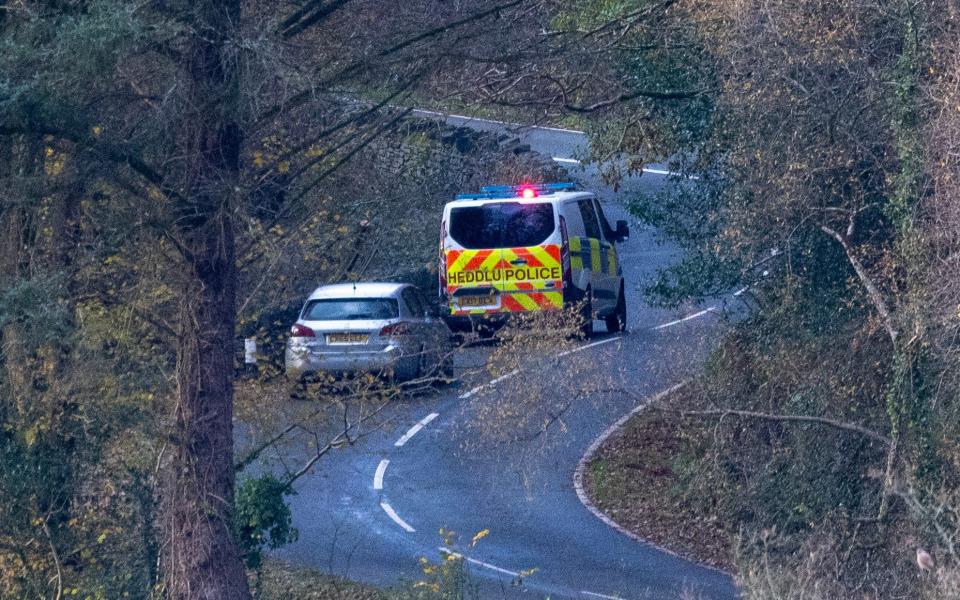 Police activity between the village of Garreg and Nantmor, Snowdonia