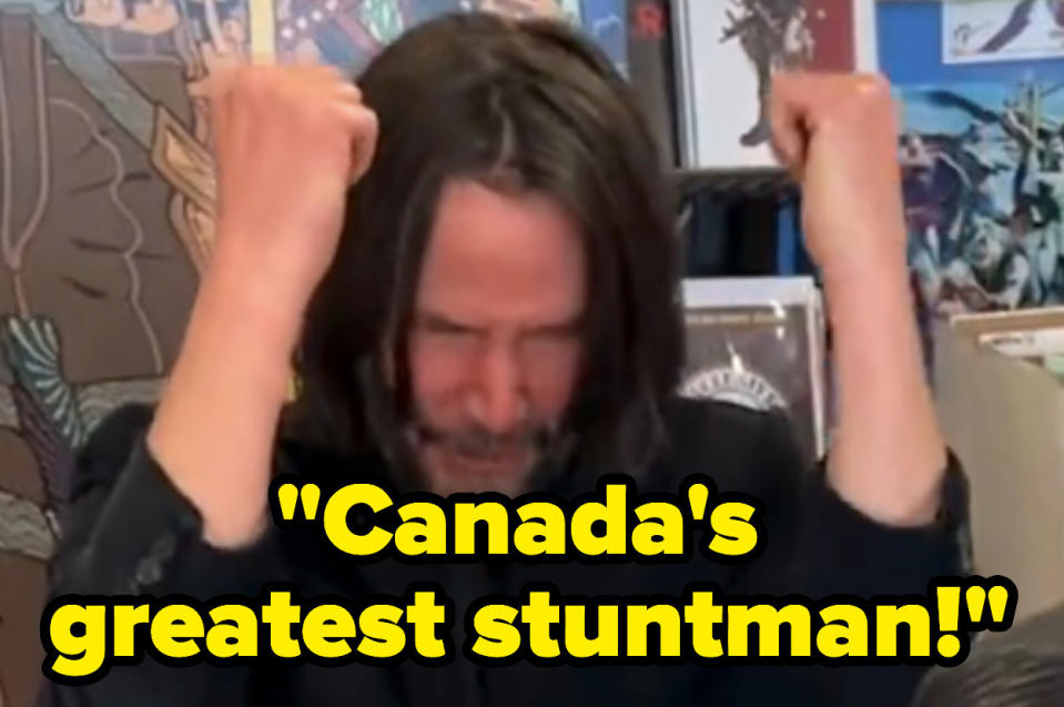 keanu excited, saying canada's greatest stuntman