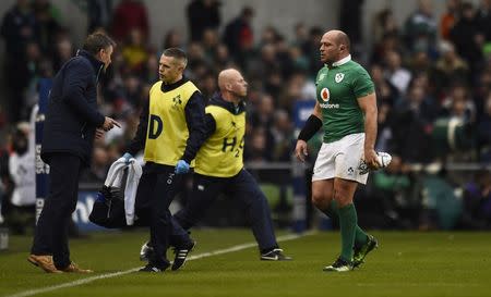 FILE PHOTO - Rugby Union - Ireland v England - Six Nations Championship - Aviva Stadium, Dublin, Republic of Ireland - 18/3/17 Ireland's Niall Scannell comes on for Rory Best after he sustained a head injury Reuters / Clodagh Kilcoyne Livepic